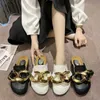 Slippers Large Size Women's Shoes Fat Feet Wide 35-43 Heel-less Toe-covered Half Ladies Flat-bottomed Muller Lazy Y2302