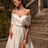 White Wedding Dress For Women 2023 Off The Shoulder Pearls Bridal Gowns Custom Made Robe De Mariee High Split Princess Vestidos De Noiva