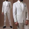 Mäns kostymer Khaki Men's Suit 2 stycken Blazer Pants Single Breasted Peaked Lapel Tuxedo Business Modern Wedding Groom Costume Homme