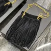 Grace kleine kettingtas van leer en suède Designer luxe kettingriem Cross Body dubbele schouder handtas met magnetische sluiting Versierd meta tassel portemonnee