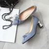 Dress Shoes RizaBina Women Pumps Plus Size 31-47 Sweet Bowknot Sexy Pointed Toe High Heel Spring Dance Party Wedding Footwear