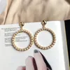 Orecchini pendenti 2023 Vintage Pearl Twist Big Circle Set per le donne Moda geometrica imitazione gioielli in cristallo