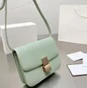 Classic Box luxe designer merk Leather Handtas vrouwen klassieke tofu schouder crossbody tas lady grijs wit blauw zwart paarse bakken 2023 portemonnee