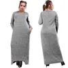 Casual Dresses Cocopps 2023 Plus Size Autumn Winter Dress Women Långärmad rosa Robe Big Maxi Elegant Female Vestidos