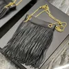 Grace kleine kettingtas van leer en suède Designer luxe kettingriem Cross Body dubbele schouder handtas met magnetische sluiting Versierd meta tassel portemonnee