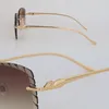 Fashion Metal Rimless 0061O Occhiali da sole per donna Designer Diamond Cut Occhiali da sole Protezione Design esterno Occhiali da sole dorati Dimensione ottica 60-18-135MM