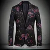 Costumes pour hommes Blazers Slim Floral Men Fit 2023 Automne Casual Blazer Hombre Mens Hollow Flowers Pattern Single Button Suit Jacket M-4XL 888Me