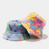 BERETS 2023 LUXURY FAUX FAUR BUCKET HAT HAT WOMAN MEN FLUFFY COROLFUL PRINT TITY-DYY DITYE PLUSH VELVET FISHERMAN WINTER THIC WARE BOB PANAMA