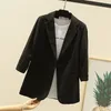 Women's Suits Blazers Womens Blazers And Jackets Formal Workwear Office Uniform Designs Woman Blazer Feminino 7-Point Sleeve Linen Mujer 230302