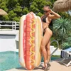 Piscine Hot Dog Flotteurs Matelas d'eau gonflable Lit de natation Chaise longue Flottant Row raft Water Party Toy Eau Hamburger Saucisse Flotteur