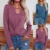 Damen-T-Shirts, große Damen-Sweatshirts mit Rundhalsausschnitt, langärmelige Tunika-Tops, Leggings, einfarbig, V