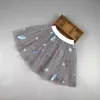 Skirts Girls Spring Summer New Gauze Skirts Children's Tutu Skirts Cosmic Stars Sequin Embroidery Toddler Girls Pleated Skirts 3-10T T230301