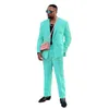 Summer Mint Green Mens Tuxedos Double Breasted skräddarsydd brudgum Party Prom Coat Business Wear Outfit 2 Pieces