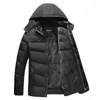 Men's Down Winter Russian Jackets Fleece Thicken Warm Hoodies Parkas Male Business Outerwear DAD Gift Coats