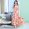 Casual Dresses Louvre Collar Floral Chiffon Dress A-Line With Button