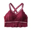 Camisoles Tanks Mulheres Brilha de seda brilhante Cruz Cross Beautiful Lace Lace Brocada Camis Brasiere acolchoado Brasiere sumata roupas íntimas macias