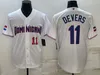 2023 Dominica Devers 11 Baseball Jersey White Color Button Up Men Size S-XXXL Stitched Jerseys