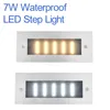 LED Stair Corner Outdoor Lighting Street Lights 7W Step Light Rustproof Waterproof Recessed Landscape Pathway White Courtyards Stairs usalight