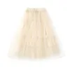 Skirts Girls Princess Mesh Skirts Summer 2023 Kids White High Waist Skirt 13 14 Year Children Clothing Elegant School Kids Dance Tutu T230301