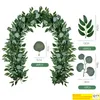 Ghirlande di fiori decorativi LJLArtificial Eucalyptus and Willow Vines Faux Garland Edera per lo sfondo di nozze Arch Wall Decor Runner da tavola