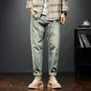 Men's Jeans KSTUN Jeans Men Loose Fit Retro Blue Dark Blue Autumn and Winter Wide Leg Pants Denim Trousers Men's Clothing Baggy Pants 230302