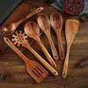 Colheres 8 PCs utensílios de cozinha de cozinha de madeira e espátula para utensílios de cozinha elegante Ferramenta de uso home 230302