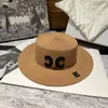 Geometry Design Women Wide Brim Hats Letter Generous Lady Straw Hats Female Fashion Street Basin Caps