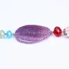 Halsband örhängen Set Stone Crystal Beads Colorful Natural Handmade Party Jewelry for Women Vintage Tillbehör Etniska