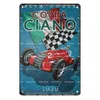 Vintage Monaco Racing Car Art Målning Metal Tin Plate Retro Iron Målning Mann Cave Garage Wall Decoration Poster Garage Utomhus Personlig dekor Storlek 30x20cm W02