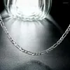 Kedjor Charms 925 Sterling Silver Classic 4mm Geometry Chain Halsband för kvinna Högkvalitativ mode Fina smycken Holida