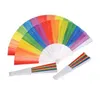 Folding Spanien Rainbow Pride Festival Style Hand Fan Dance Wedding Party FoldingHand Fans Accessories 100st