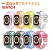 스마트 스트랩 투명 TPU 보호 케이스 스트랩 시계 밴드 스포츠 팔찌 밴드 iWatch 시리즈 8 Ultra 7 6 SE 5 4 3 Apple Watch 38 42 40 41 44 45 49mm 팔찌