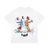 Lyxmodemärke Mens T-shirt Classic Double Rabbit Letter Print Kort ärm Runda hals Löst T-shirt Topp Vit asiatisk storlek XS-L