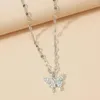 Hanger kettingen Koreaanse mode glanzende zirkoon vlinder ketting voor tienerjaren vrouwen boho sleutelbeen ketting bruiloft vrouwelijke sieraden geschenken