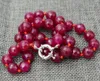 Chains Faceted 10mm Red Garnet Gemstone Round Beads Necklace 18''