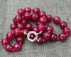 Chaînes Facettes 10mm Grenat Rouge Perles Rondes Collier 18''