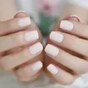 False Nails Matte Short Acrylic Fake Natural Nude Color Make Up Tool Full Cover Diy Nail Art Manicure Product för Lady Z959