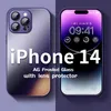 Ag Silicone Matte Glass Telefonfodral för iPhone 14 13 Pro Max 11 12 Mini XS Max XR X 8 7 Plus Square Frosted With Camera Lens Protector Soft Bumper Back Cover Cover