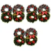 Strings Christmas Wreath Wreaths Tree Hanging Decor Rings Garland Party Door Pine Berry Winter Sisal Napkin Decoration Mini Wall Holiday