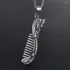 Pendant Necklaces Chinese Style Jewelry Featuring Titanium Steel Comb Vintage Fashion Trend Men's Necklace