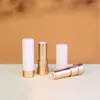 Bottiglie di stoccaggio Matte Coral Orange Powder/Matte White Spray Gold Lipstick Tube Vuoto
