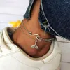 혼합 링크 체인의 껍질과 물고기 꼬리 /웨이브 펜던트 디자인이있는 2 개의 해변 팩 anklets 팩 여성 enkelband