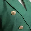 Kvinnors kostymer Blazers S-XXL Högkvalitativ 2023 Fashion Solid Color Green Lapel långärmad knapp Slim Casual Pendder ol