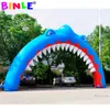 10mW with blower Airblown entrance inflatable shark arch balloon for festival party decoration