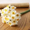 Dekorativa blommor Konstgjorda påskliljor Narcissus Silk Fake Wedding Floral Decor Bouquet for Home Party Office Store