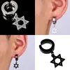 Brincos de costas 2pcs punk aço inoxidável estrelas de estrelas pendentes clipe sem piercing for women hiphop moda hole masculino jóias