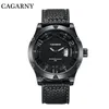 Luxe Hommes CAGARNY Montres Argent Multifonction chronographe en acier inoxydable Casual Montre horloge montres homme261A