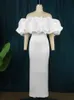 Casual Dresses White Party Dresses Off Shoulder Ruffles Women Evening Wedding Event Outfits for Ladies Autumn Birthday Gowns Large Size 4XL 230302