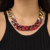 Choker IngeSight.Z Acrylharz Bunte Dicke Halskette Für Frauen Punk Übertriebene CCB Metall OT Schnalle Kubanischen Hip Hop