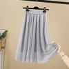 Skirts Gauze Skirt Pleated High Waist Slim Versatile Fairy Little Fresh Children's Summer